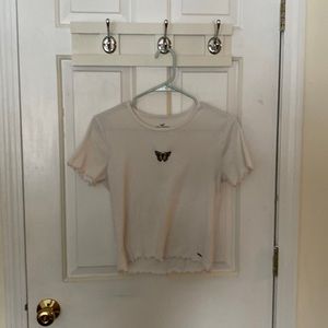 Hollister butterfly embroidered T-shirt